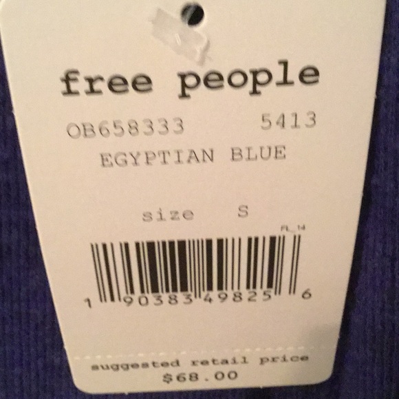Free People Egyptian Blue Long Sleeved Top - Picture 3 of 4
